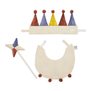 The set features soft cotton backing with adjustable straps suitable for growing children 